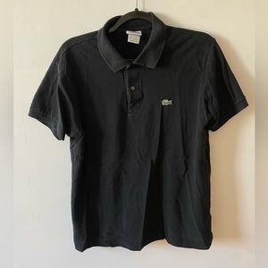 Lacoste Classic Polo Collared T Shirt Small Logo Black Men’s Size Large